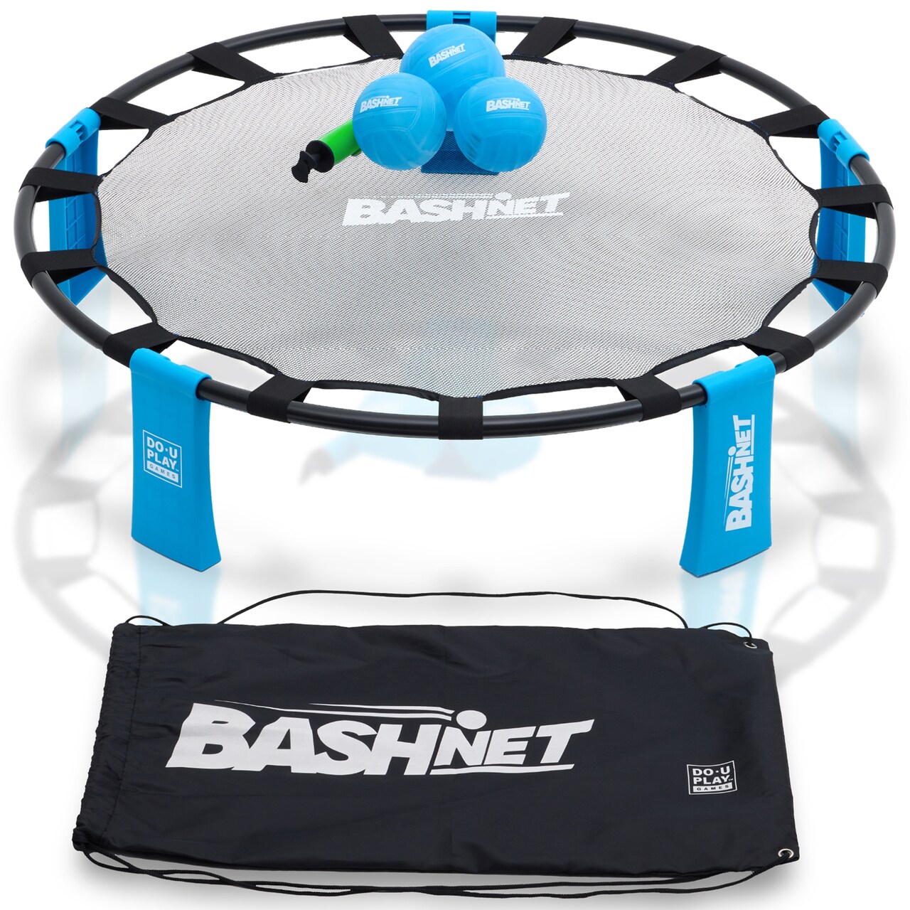 Do-U-Play: Bash-Net Game Set - Volleyball Meets Bouncing Trampoline, 360 Degree Play, Outdoor Activity, Competing Teams, Family-Kid-Adult, 2-4 Players